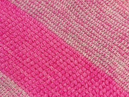 Pink and Grey Striped Shawl