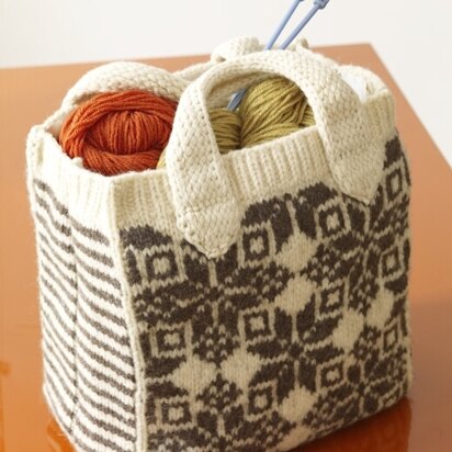 Felted Snowflake Tote in Lion Brand Fishermen's Wool - 80303AD