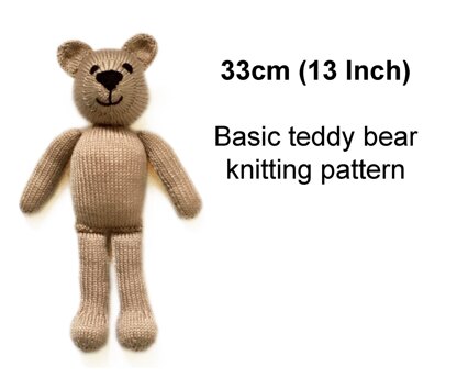 33cm (13 inch) Basic teddy bear pattern 19055