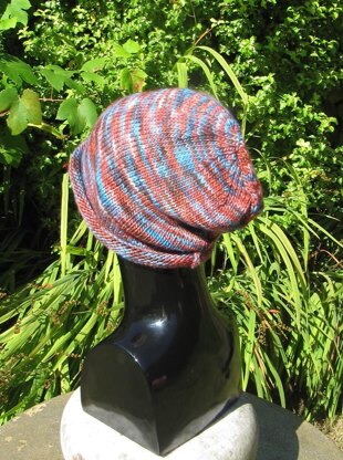 Chunky Self Striping Roll Brim Slouch Hat