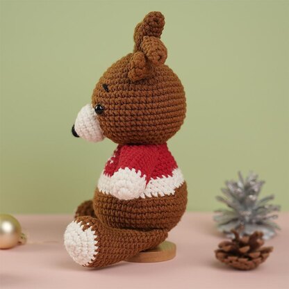 Reindeer Wearing A Snowflake Red Shirt Plush Toy Crochet Pattern