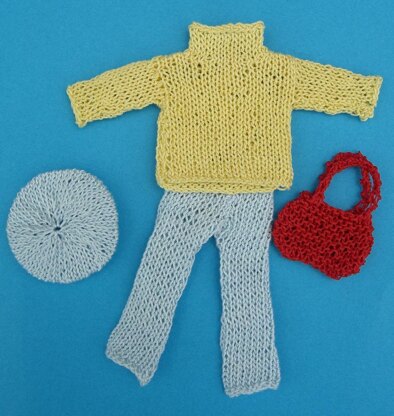 HMC25 Cotton jumper and trousers for a doll in the dolls house