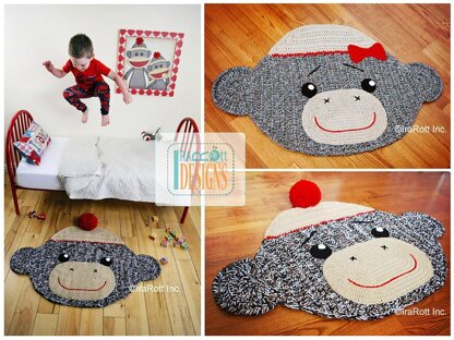 Spunky the Sock Monkey Rug