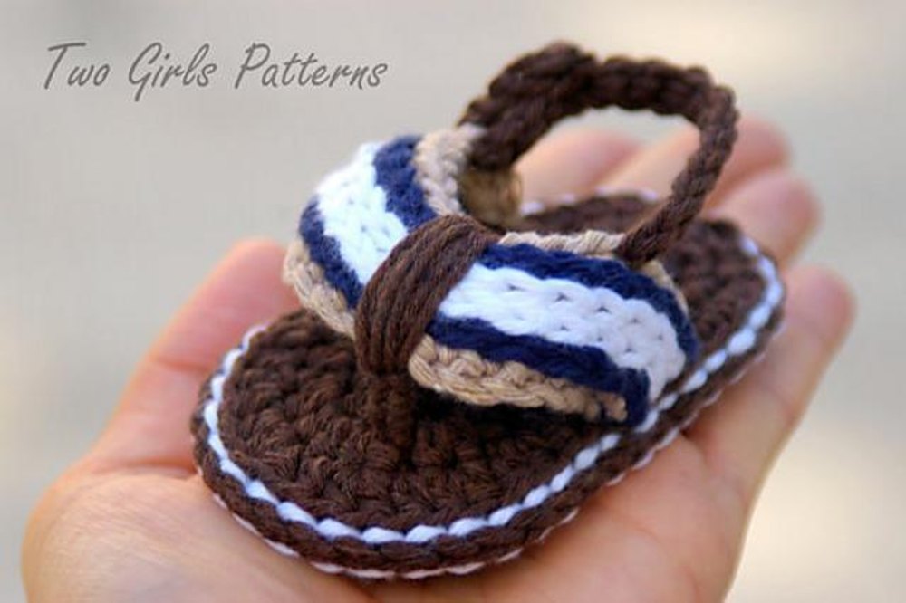 Knitted baby best sale flip flops