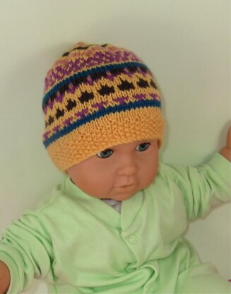 Baby and Toddler Simple Fairisle Beanie Hat