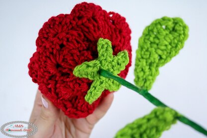 Rose with wired Stem & Leaves