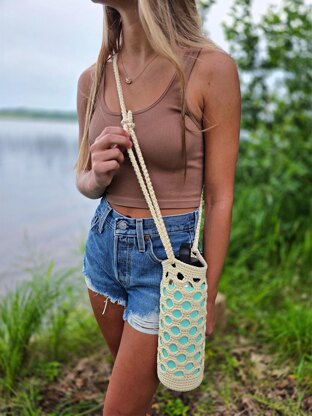 Ocean Reef Crochet Water Bottle Holder