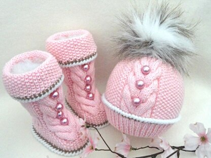 PATTERN Knitting Baby Hat Baby Shoes 0 - 12 months