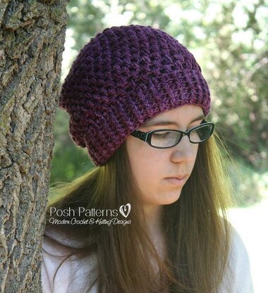 Puff Stitch Slouchy Hat Crochet Pattern 378