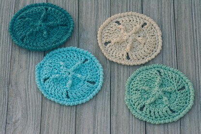 Sand Dollar Coaster  Free Crochet Pattern - Hooked by Kati