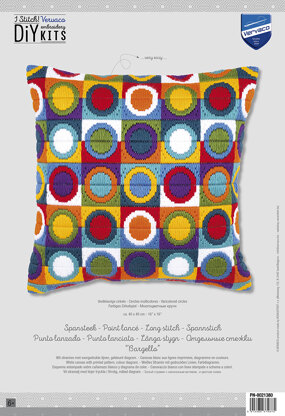 Vervaco Varicoloured Circles Long Stitch Cushion Front - 40 x 40cm