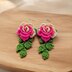 Crochet 3 d flower earrings