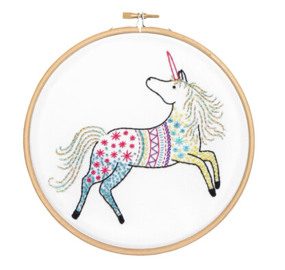 Hawthorn Handmade Unicorn Contemporary Embroidery Kit - 15 x 15cm / 5.9 x 5.9in