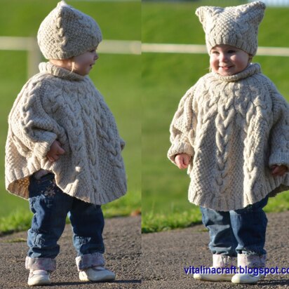 Vanilla Cloud Poncho and Hat Set