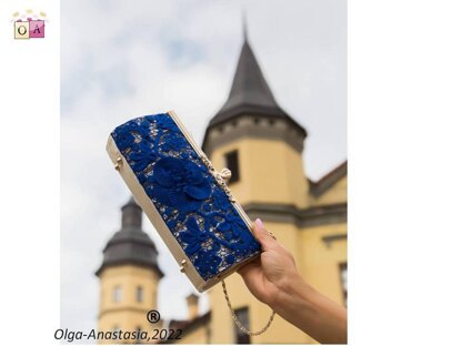 Irish lace blue handbag