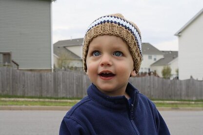 Crocheted Beanie with Ribbed Edge