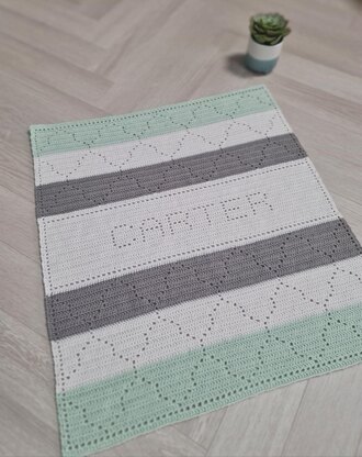 Personalised filet crochet blanket - any name!