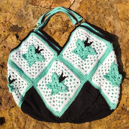 Crochet Pattern Butterfly Tote Bag