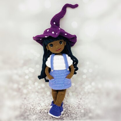 Witch doll crochet pattern, Amigurumi doll pattern