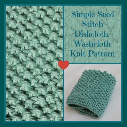 Simple Seed Stitch Dishcloth - knitting pattern