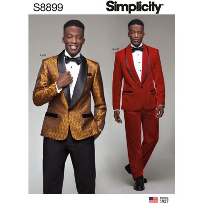 Simplicity S8899 Men's Tuxedo Jackets, Pants and Bow Tie - Sewing Pattern