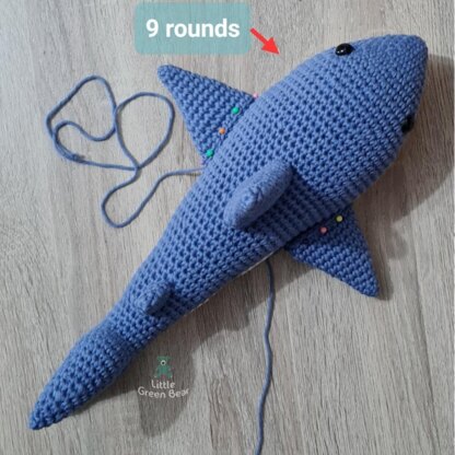 Shane the Shark - UK Terminology - Amigurumi