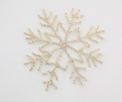 Wire Crocheted Sparkling Snowflake with Beads