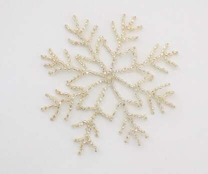 Wire Crocheted Sparkling Snowflake with Beads