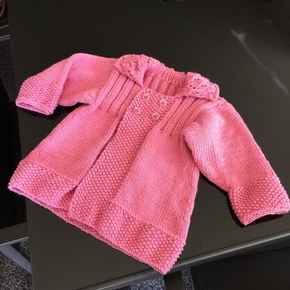 Baby girls jacket with lace collar