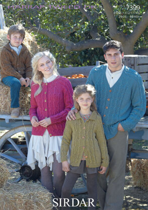 Family Cardigans in Sirdar Harrap Tweed DK - 7399 - Downloadable PDF