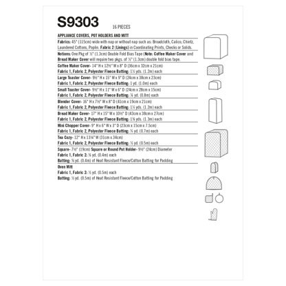 Simplicity Appliance Covers S9303 - Paper Pattern, Size OS (ONE SIZE)