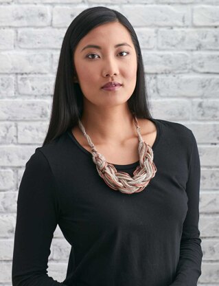Arm Knit Necklace in Patons Metallic
