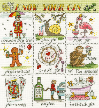 Bothy Threads Know Your Gin Cross Stitch Kit - 26 x 28cm 