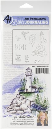 Art Impressions Bible Journaling Watercolor Rubber Stamps - My Fortress