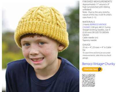 Haybrook Hat in Berroco Vintage Chunky - Downloadable PDF