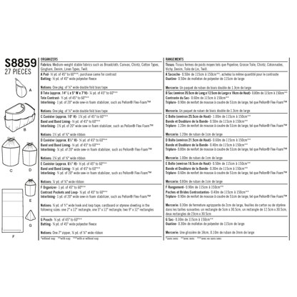 Simplicity S8859 Organizers - Paper Pattern, Size OS (ONE SIZE)