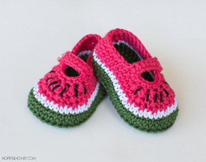 Watermelon Baby Booties