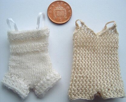 1:12th scale Ladies Cami-knickers Knitting pattern by Frances