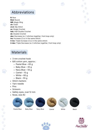 Bluey Crochet Pattern in English