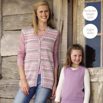 Tank Top and Waistcoat in Sirdar Crofter DK & Country Style DK - 7982 - Downloadable PDF - knitting pattern