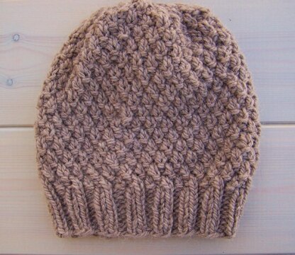 Simple slouchy textured hat