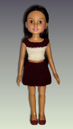 Ribbed skirt and Crop Top for BFC, Ink. dolls (18 inch slim dolls)