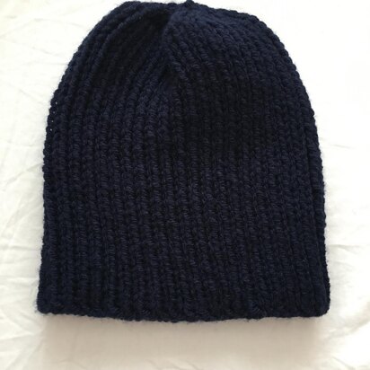 Dark Blue Ribbed Men's Hat