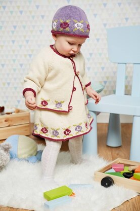 Baby Flora Christmas Dress, Cardigan and Beanie Age 0 -2yrs