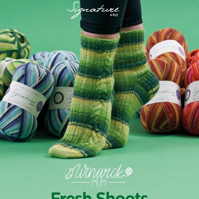 Fresh Shoots Socks in West Yorkshire Spinners Signature 4Ply - DBP0143 - Downloadable PDF