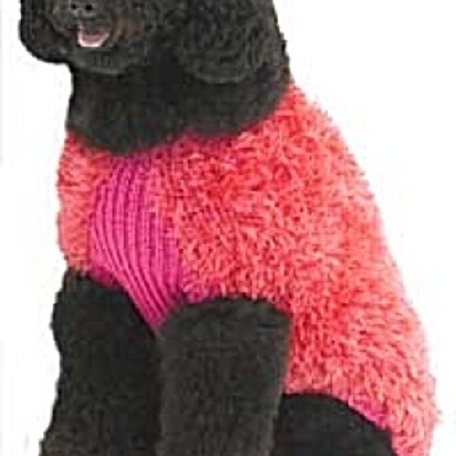 Knit Dog Fur Coat in Lion Brand Fun Fur and Wool-Ease - knitting pattern