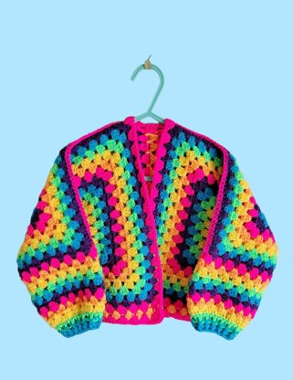 Kids Granny Hexagon Cardigan