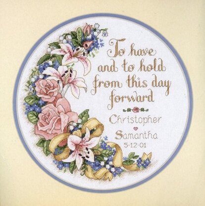Dimensions To Have and To Hold Wedding Record Cross Stitch Kit - 30cm x 30cm