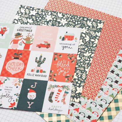 American Crafts Pebbles Single-Sided Paper Pad 6"X6" 36/Pkg - Merry Little Christmas, 18 Designs/2 Ea