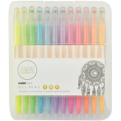Kaisercraft KaiserColour Gel Pens 24/Pkg - Pastel & Glitter; 12ea